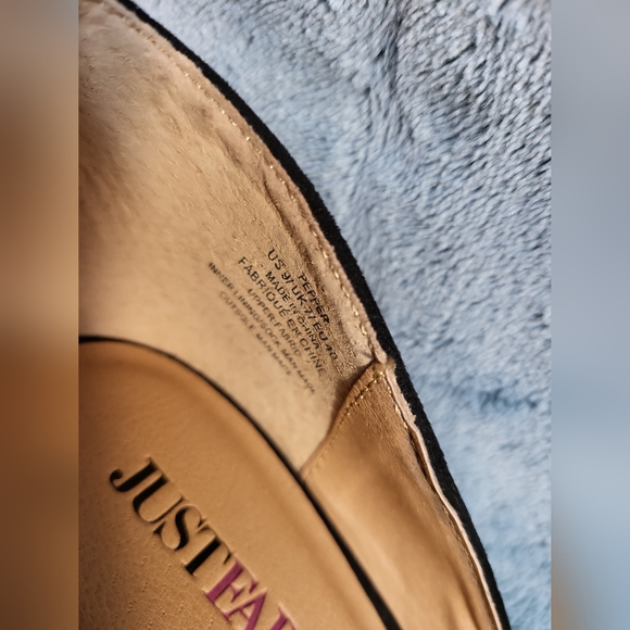 👠🖤🔥NEW Just Fab Suede Woven Black Red & White High Heels Sz 9 - Picture 10 of 14